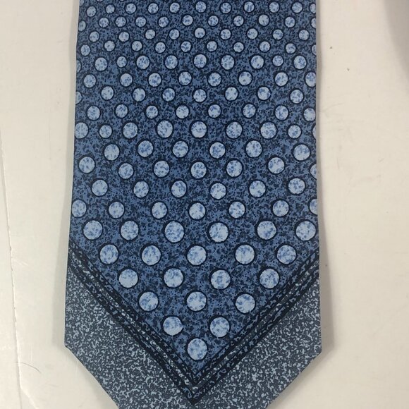 Gianfranco Ferre Tie Necktie Blue Polka Dot 100% Silk Made in Italy - Picture 3 of 7
